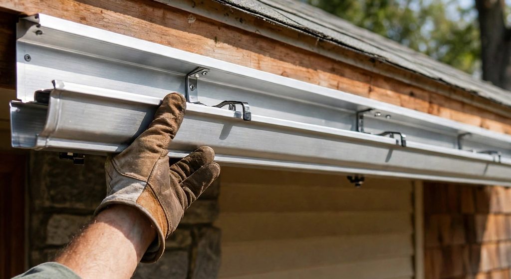Seamless gutter installation